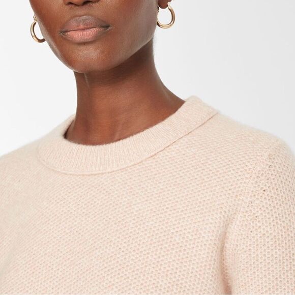 Club Monaco Honeycomb Crew Rose Cashmere Sweater, Size XSP - Picture 3 of 11